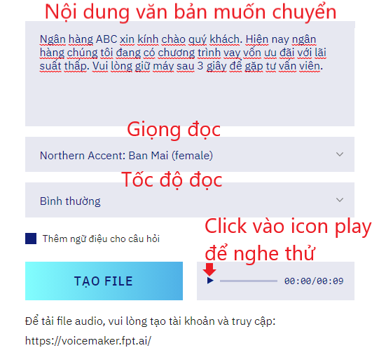 Sử dụng FPT AI để chuyển đổi văn bản Tiếng Việt sang giọng nói